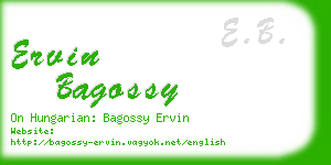 ervin bagossy business card
